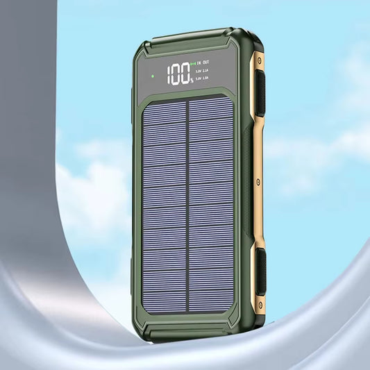 200000mAh Large Capacity Solar Power Bank – 4-in-1 Built-in Cable, Digital Display