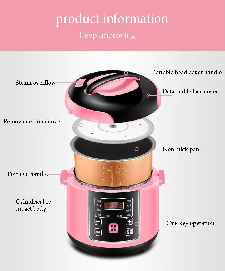 2L Smart Electric Rice Cooker Intelligent Automatic