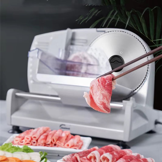 220V Electric Food Slicer – Meat, Bread, Lamb & Beef Desktop Slicer, Adjustable 0-22mm