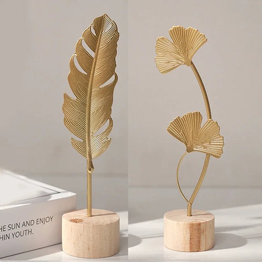 Purilite Select – Golden Ginkgo Leaf Metal Sculpture