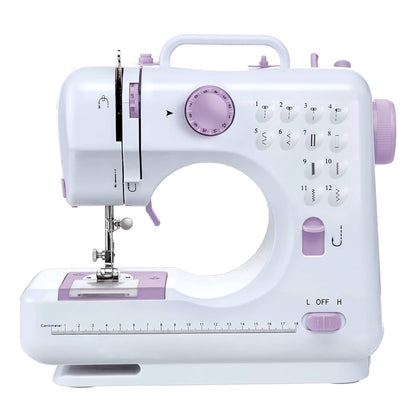 Portable Mini Electric Sewing Machine for Beginners – 12 Stitches, Foot Pedal, LED Light, Speed Control for DIY & Home Use