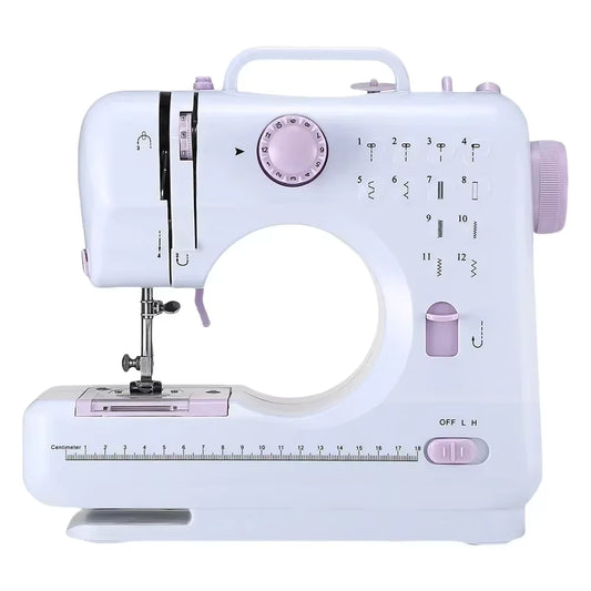 505A Portable Sewing Machine – 12 Stitches, Dual Speed, Foot Pedal – Compact & Electric for Crafting, Mending & Beginners