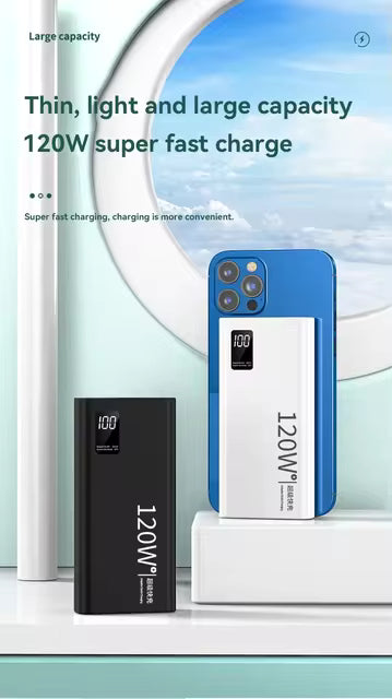50000mAh High-Capacity 120W Fast Charging Emergency Power Bank