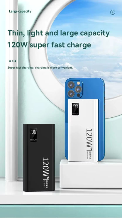 50000mAh High-Capacity 120W Fast Charging Emergency Power Bank