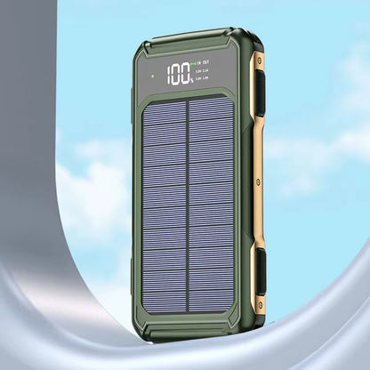 200000mAh Large Capacity Solar Power Bank – 4-in-1 Built-in Cable, Digital Display