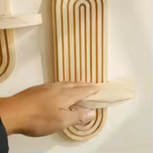 1Pc Wooden Wall Mounted Shelf – Boho Style Rack