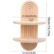 1Pc Wooden Wall Mounted Shelf – Boho Style Rack