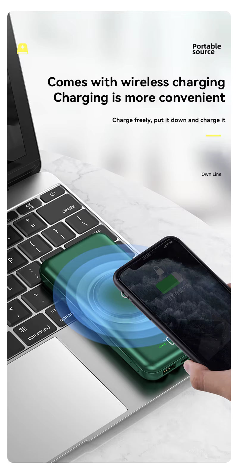 100000mAh Wireless Power Bank – 6-in-1 Fast Charging External Battery with Built-in Cables & Digital Display