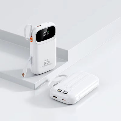 30000mAh Power Bank – Built-In Retractable USB-C Cable