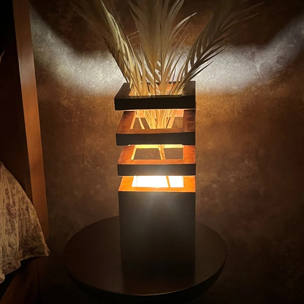 Artist Wooden Lamp – Handcrafted Layered Design