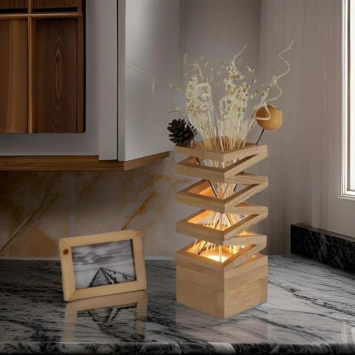 Artist Wooden Lamp – Handcrafted Layered Design