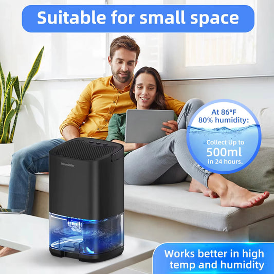Portable Air Dehumidifier with LED Display & Washable Filter
