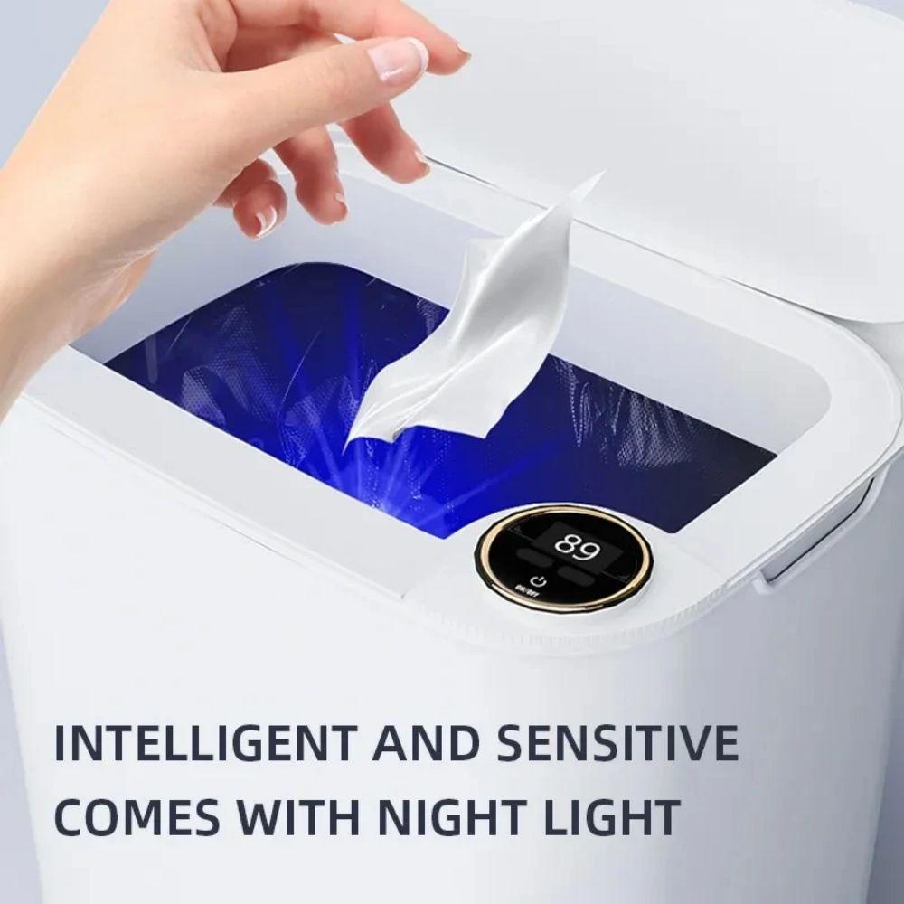 Smart Sensor Trash Can with Digital Display – 20L Auto-Lid Waste Bin with Type-C Charging