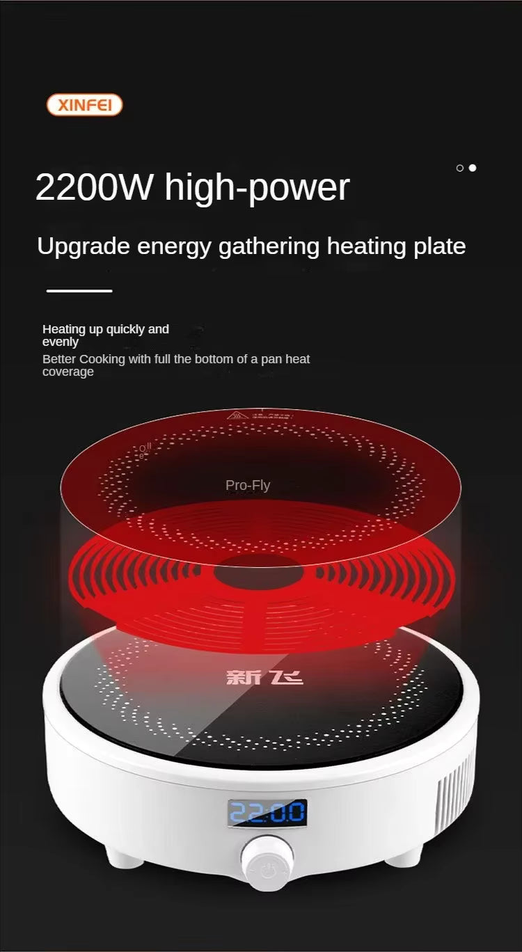 Electric Induction Cooker Boiler Waterproof Smart Hot Pot Stove & Cooking Plate for Stir-Fry & Boiling