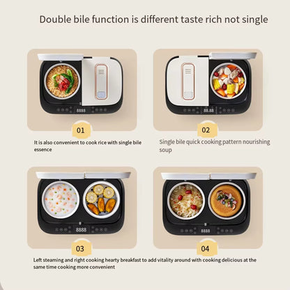 mart Multi-function Rice Cooker, Home 2.5 Liter + 2.5 Liter 1-4 Person Double Air Bag Rice Cooker