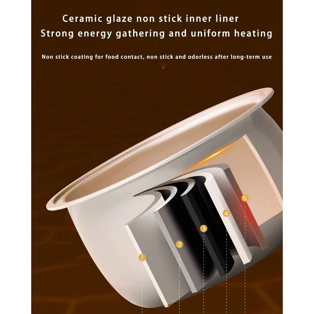 mart Multi-function Rice Cooker, Home 2.5 Liter + 2.5 Liter 1-4 Person Double Air Bag Rice Cooker