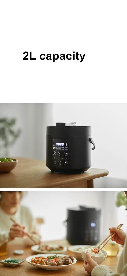 750W 2L Electric Rice Cooker Ceramic Glaze Pot 24H Pressure Cooker