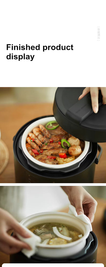 750W 2L Electric Rice Cooker Ceramic Glaze Pot 24H Pressure Cooker