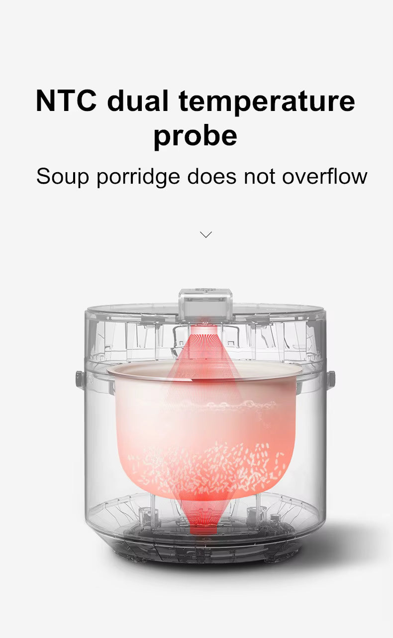 750W 2L Electric Rice Cooker Ceramic Glaze Pot 24H Pressure Cooker