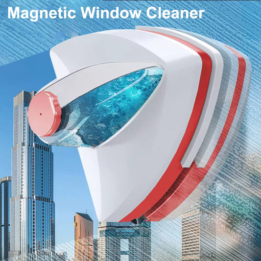 Magnetic Glass Window Cleaner Brush Double-layer Automatic Water Discharge Wiper Window Brush for Home Household Cleaning Tools