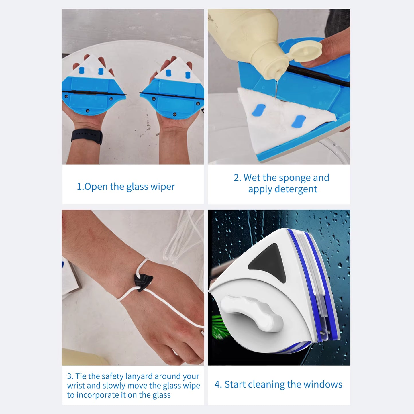 Magnetic Double-Layer Window Cleaner for Home & Office