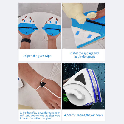 Magnetic Double-Layer Window Cleaner for Home & Office