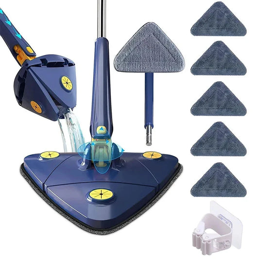 Telescopic Triangle Mop 360° Rotatable Spin Cleaning Mop
