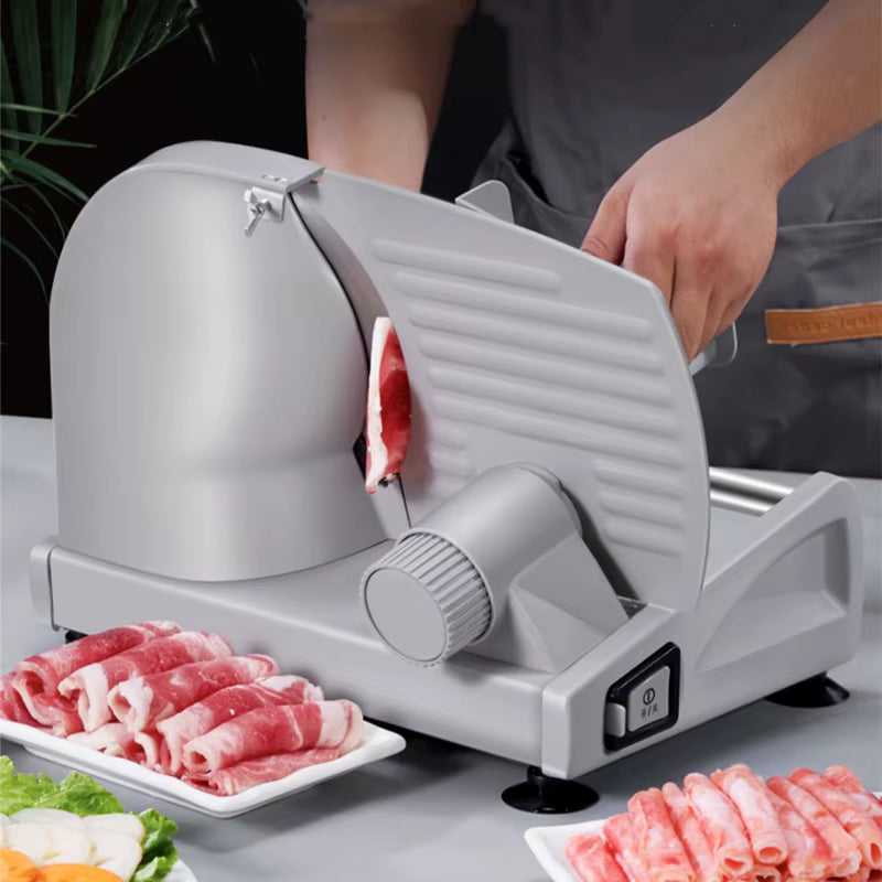 220V Electric Food Slicer – Meat, Bread, Lamb & Beef Desktop Slicer, Adjustable 0-22mm