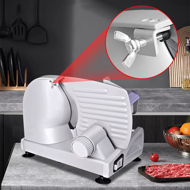 220V Electric Food Slicer – Meat, Bread, Lamb & Beef Desktop Slicer, Adjustable 0-22mm