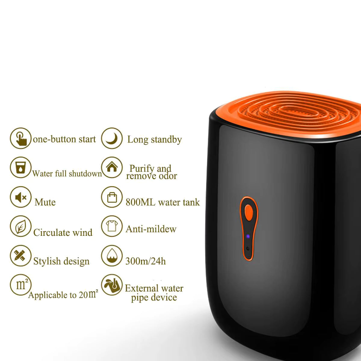 Dehumidifier 800ML 25W Low Noise Portable Dryer Anti-Mildew Purification Portable Cleaning Device Air Dryer Moisture