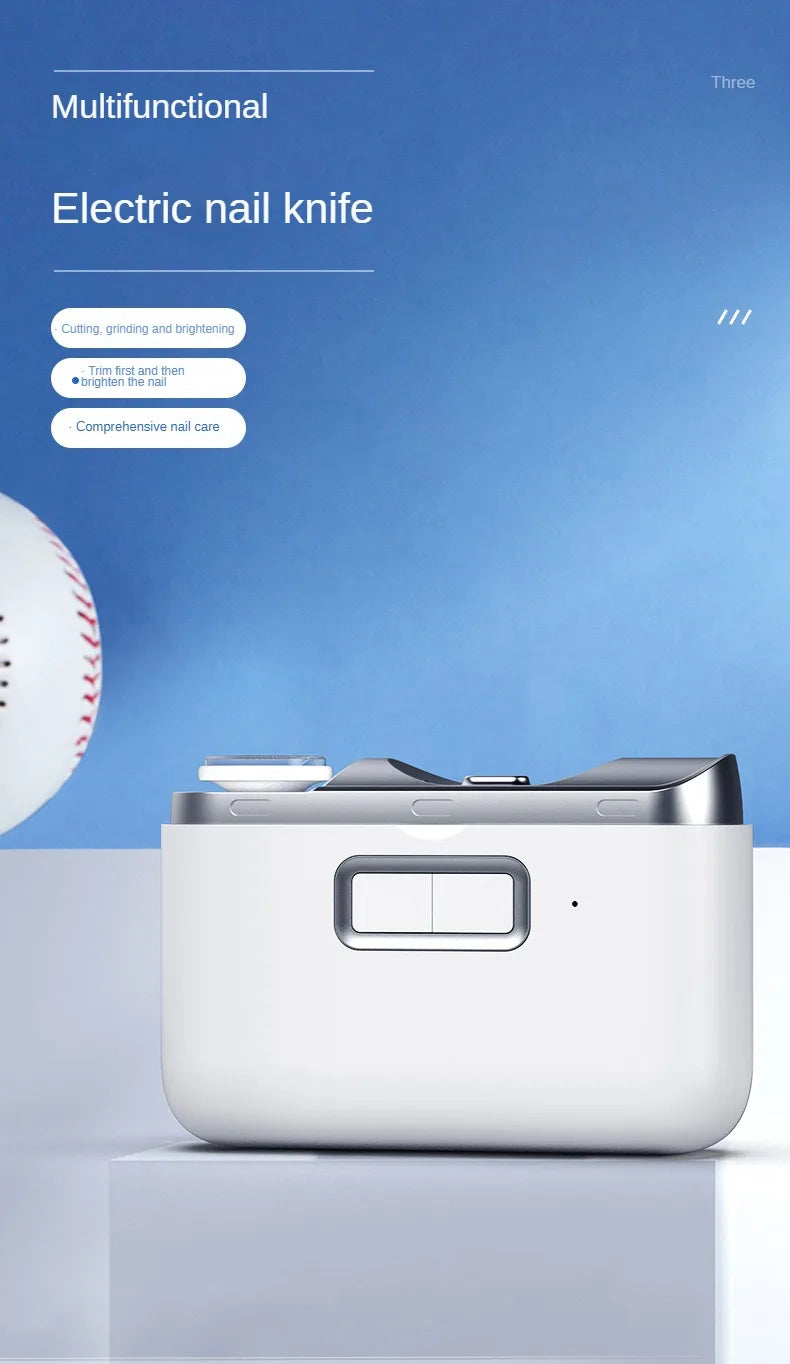 Electric Nail Clippers Automatic Manicure Trimmer With Light Adult & Baby Fingernail Toe Scissors Pedicure Polishing Nails Cutter