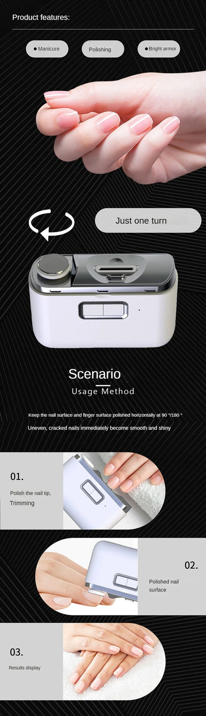 Electric Nail Clippers Automatic Manicure Trimmer With Light Adult & Baby Fingernail Toe Scissors Pedicure Polishing Nails Cutter