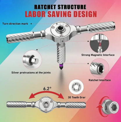 66-in-1 Precision Magnetic Ratchet Screwdriver Set