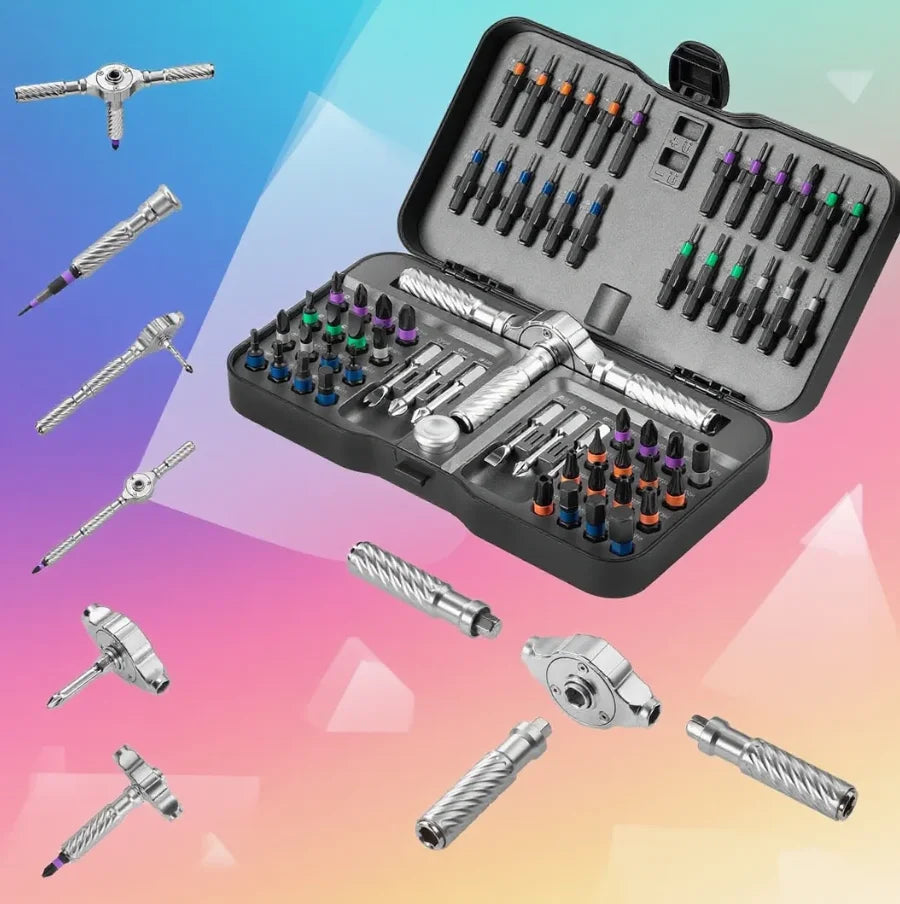 66-in-1 Precision Magnetic Ratchet Screwdriver Set