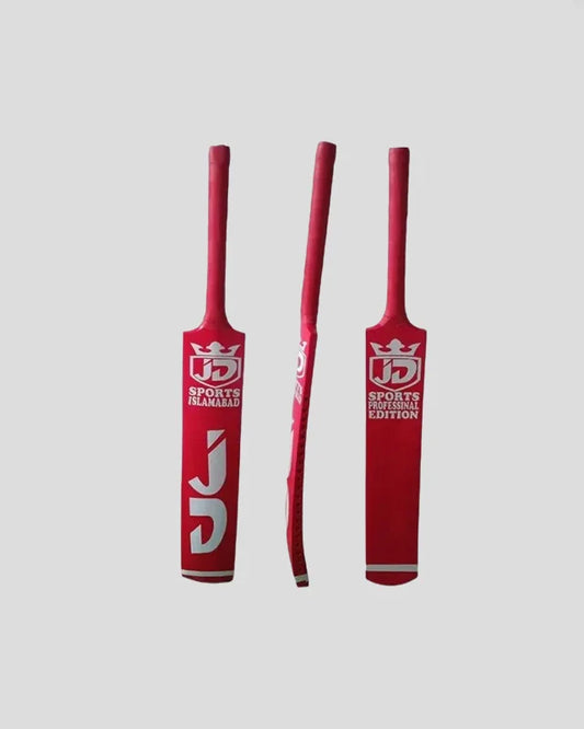 JD Red Cricket Bat for Tape Ball Matches and Practice Sessions