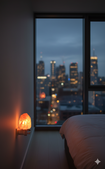 Salt Night Lamp (Natural) (UK Socket) | Pink Himalayan Plug-in Rock Salt Lamp for Night Use