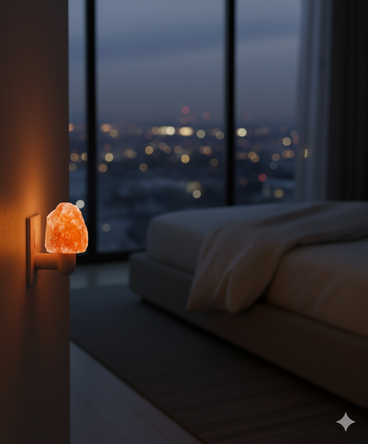 Salt Night Lamp (Natural) (US Socket) | Pink Himalayan Plug-in Rock Salt Lamp for Night Use