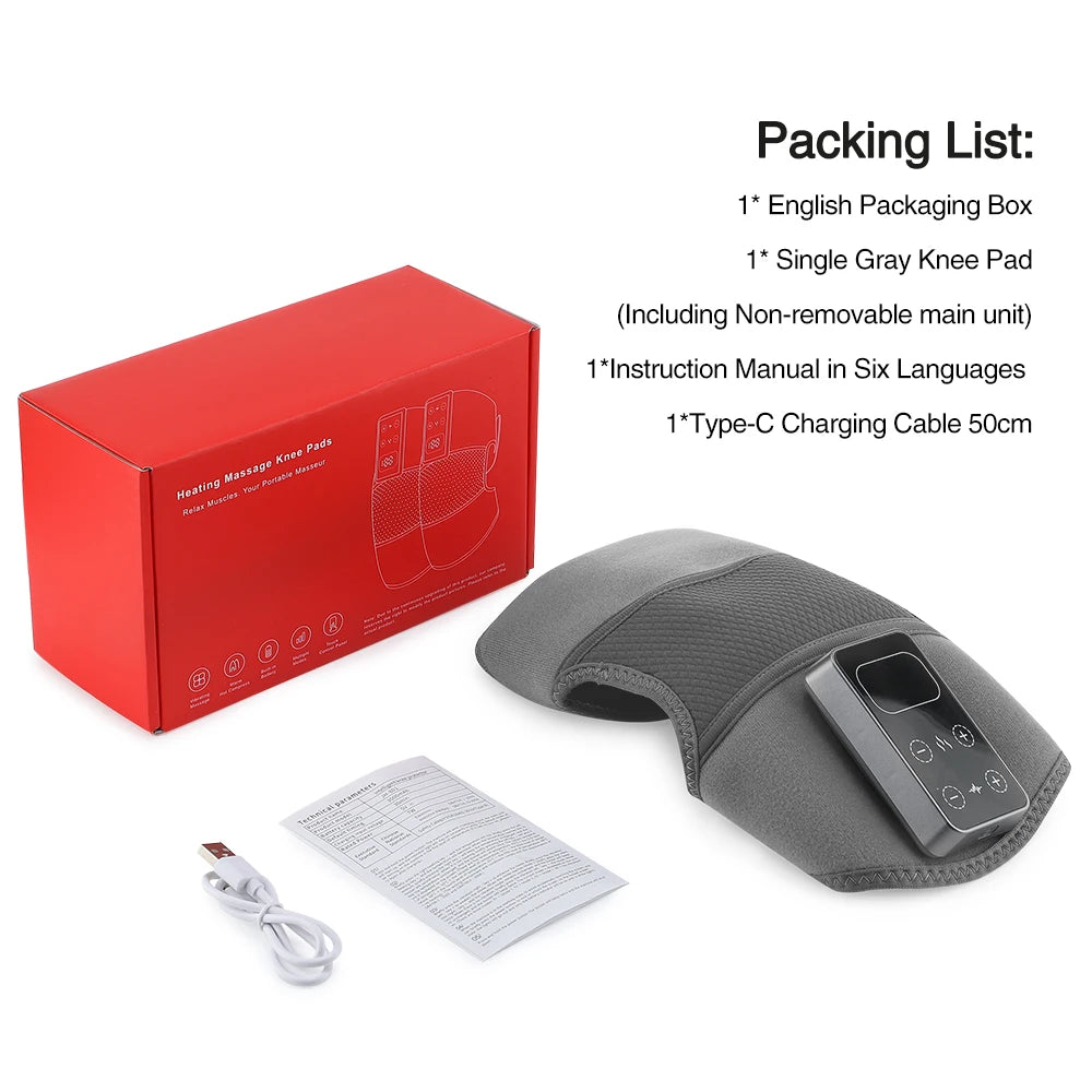 Purilite Select – Electric Knee Massager | 3 Vibrations, 5 Heat Levels for Knee, Shoulder & Elbow Pain Relief