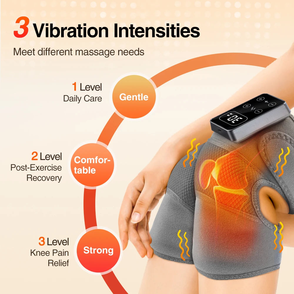 Purilite Select – Smart Knee Heating Pad | Thermal Massager 5 Heat Levels + 3 Vibration Modes with USB Rechargeable Battery