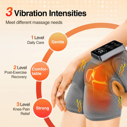 Purilite Select – Smart Knee Heating Pad | Thermal Massager 5 Heat Levels + 3 Vibration Modes with USB Rechargeable Battery