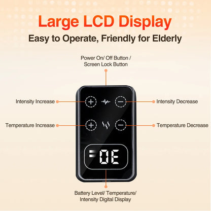 Purilite Select – Smart Electric Knee Pad Massager | 3 Vibration Modes + 5 Heat Levels, Cordless Thermal Brace for Knee & Leg Support