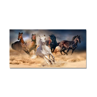 Purilite Select – Galloping Grace 7 White Horses Modern Canvas Wall Art