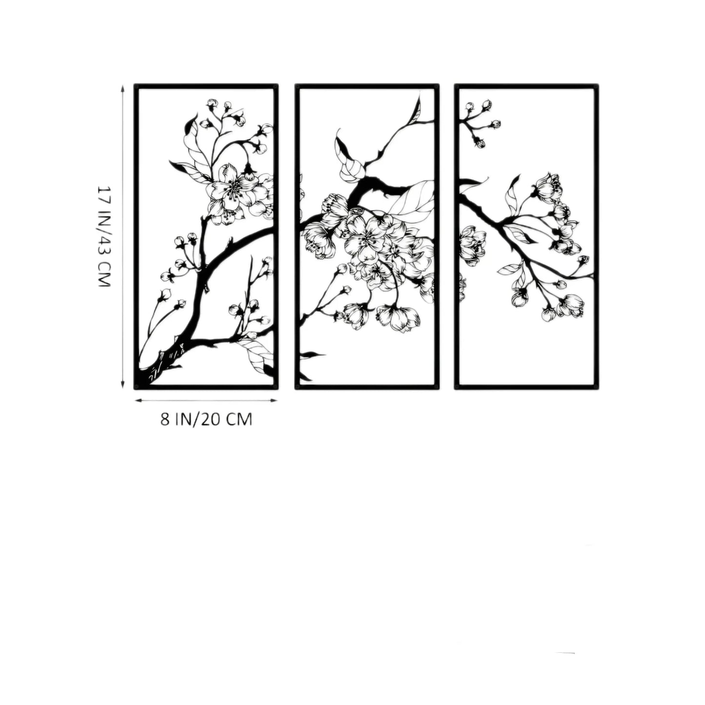 Purilite Select – 3PCS Black Metal Wall Art Decor