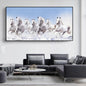 Purilite Select – Galloping Grace 7 White Horses Modern Canvas Wall Art