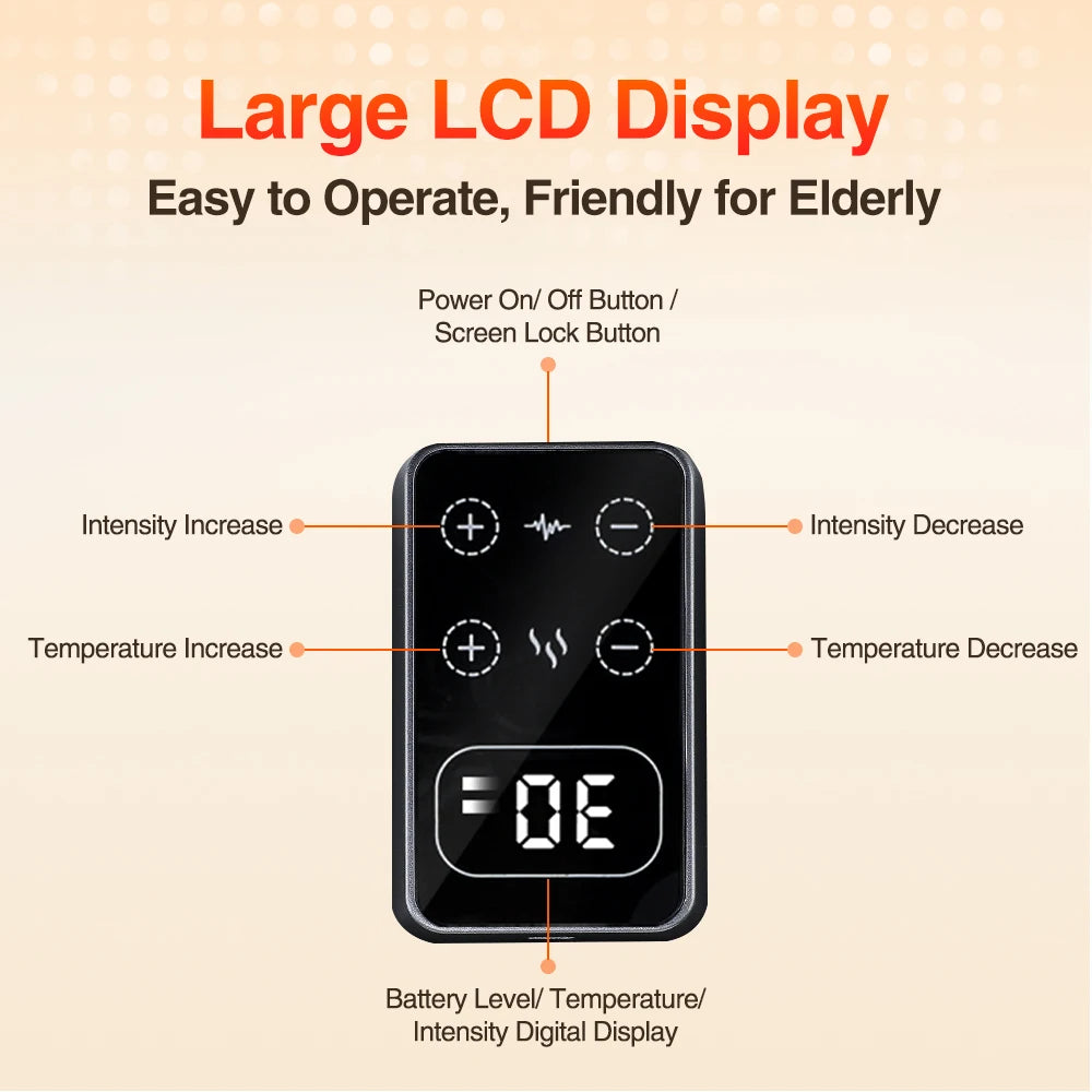 Purilite Select – Smart Knee Heating Pad | Thermal Massager 5 Heat Levels + 3 Vibration Modes with USB Rechargeable Battery