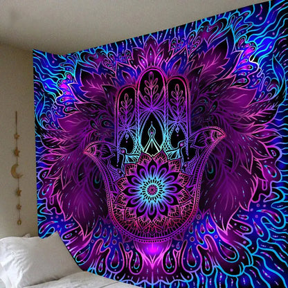 Purilite Select – Psychedelic Dreamcatcher Moon Feather Tapestry | Boho Mandala Wall Hanging for Room & Ceiling Décor