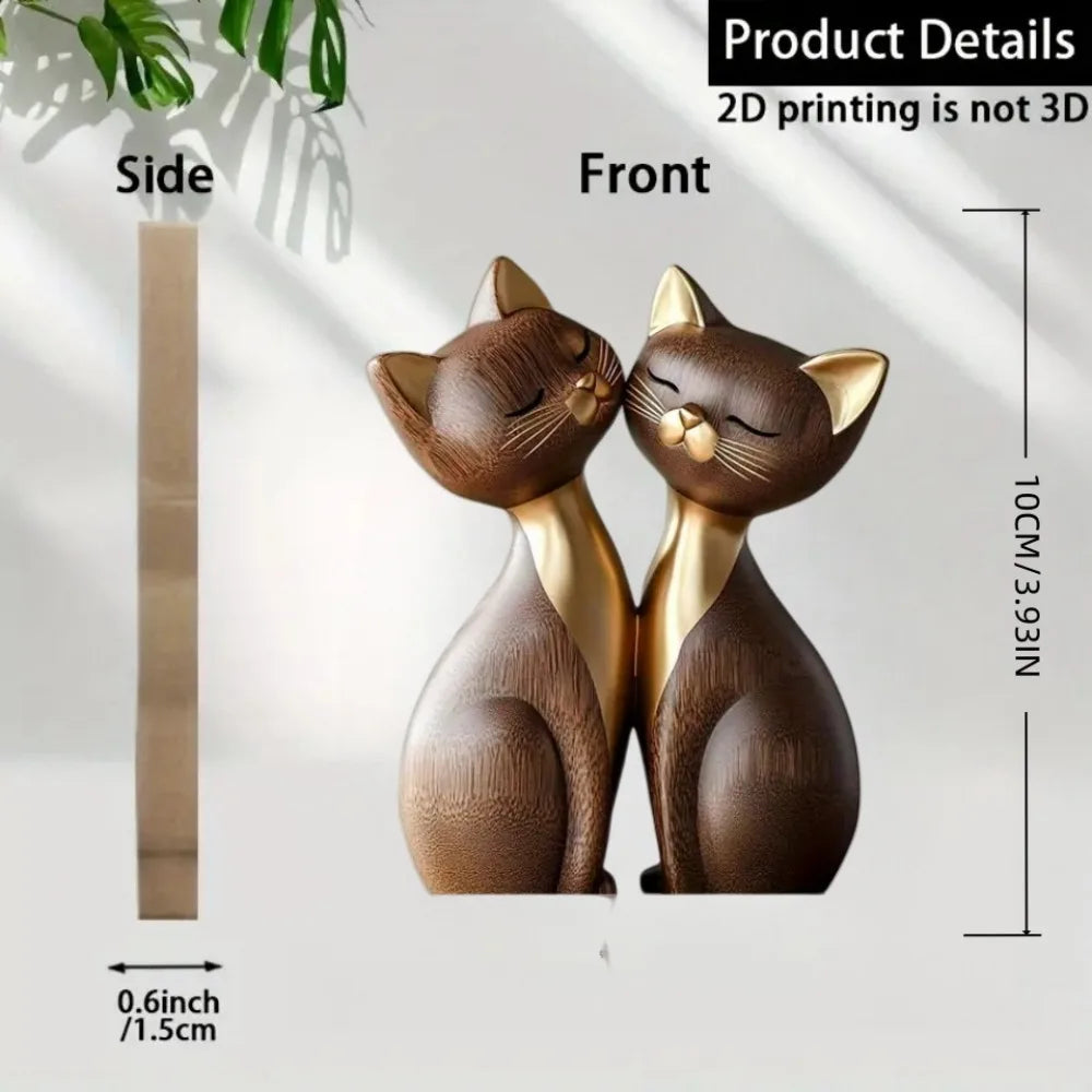 Purilite Select – Wooden Hugging Kitten Couple Sculpture