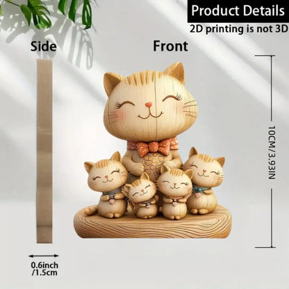 Purilite Select – Wooden Hugging Kitten Couple Sculpture