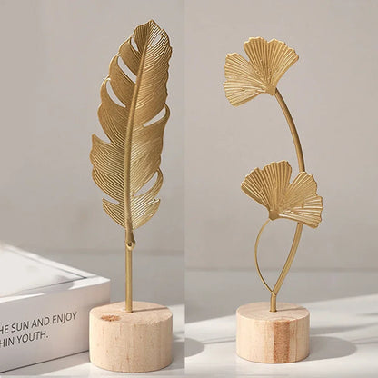 Purilite Select – Golden Ginkgo Leaf Metal Sculpture