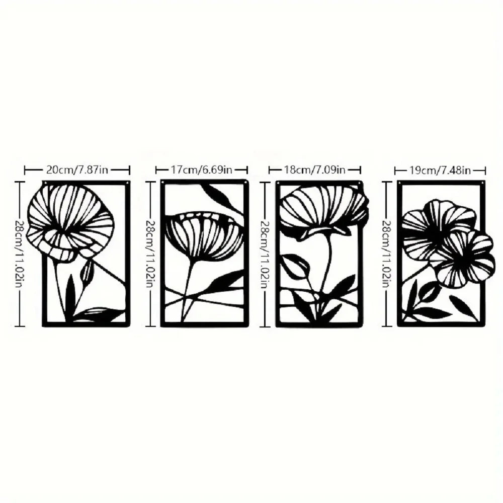 Purilite Select – 3PCS Black Metal Wall Art Decor